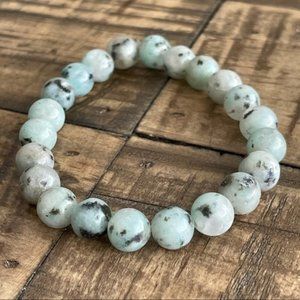 8mm Sky Blue Jasper Bead Stretch Bracelet